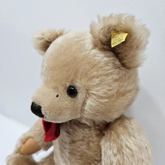 Steiff Plush Honey Cream Colored Jointed Teddy Bear 0201/41 Germany 15" - Picture 3 of 12